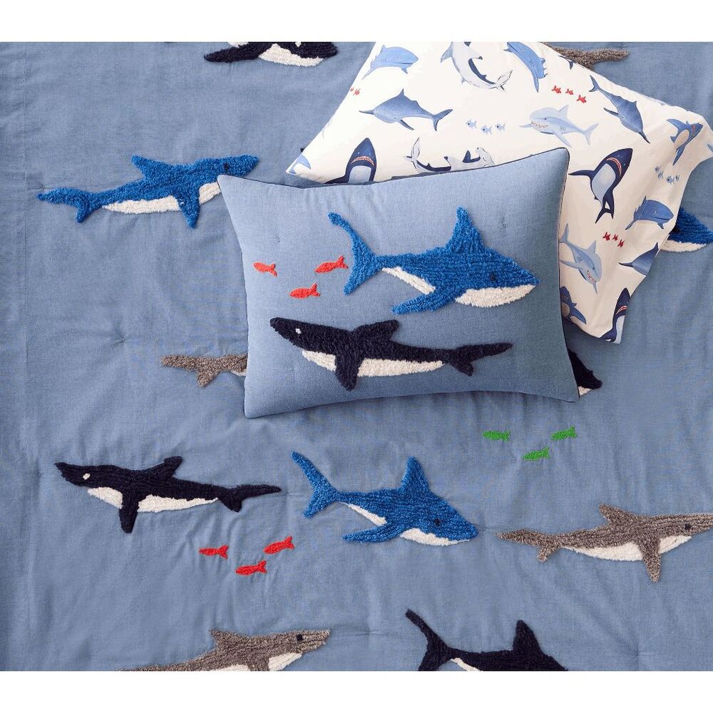 Pottery Barn Kids Candlewick Shark Standard Sham